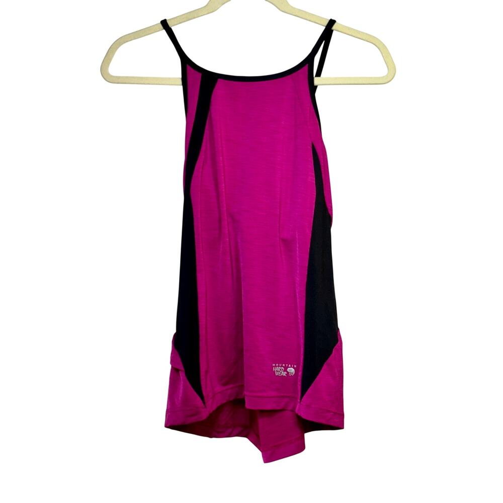 Mountain Hardwear Active Tank Top Women's Medium Pink Black Colorblock Racerback